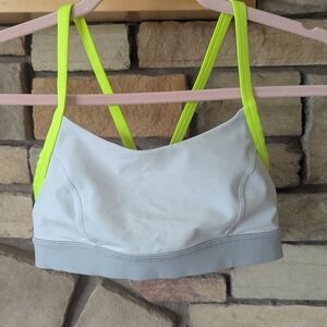 Lululemon Gray and Neon Yellow Sports Bra